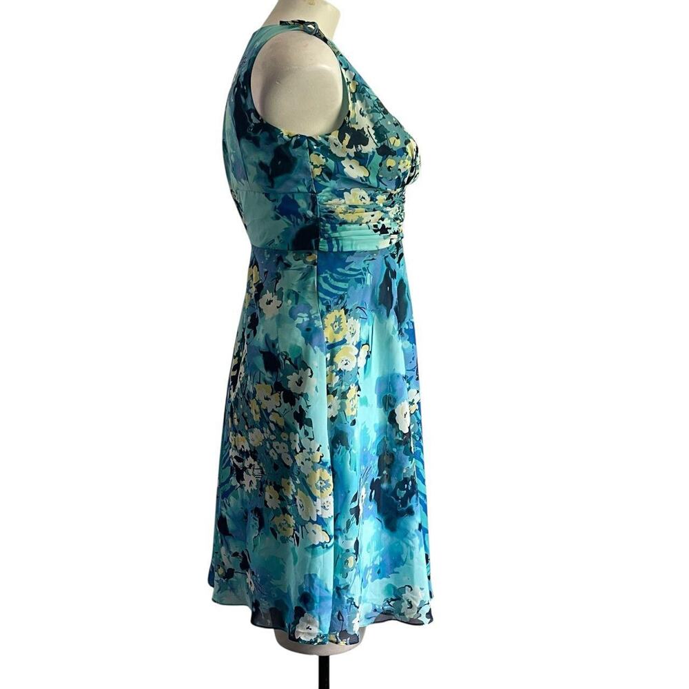 George Blue Multicolor Floral Dress: Y2K, 2000s - Picture 4 of 7